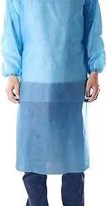 100 Pack LEVEL 1 PP Disposable Isolation Gowns with Elastic Cuff, Latex-Free, Non-Woven, Fluid Resistant, Dental, Medical, Hospital, Industries, ONE SIZE FITS ALL (100 PCS=10 Bags)