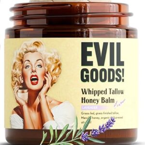 Whipped Beef Tallow and Manuka Honey Balm Moisturizer for Skin, Face, Lips, Body - Lavender