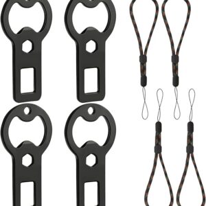 Portable Metal Bottle Opener Keychain | 4-Pack Flat Beer Bottle Openers with Lanyard for Outdoor Enthusiasts, Dog Owners & Friends | Ideal for Kitchen, Bar & Parties