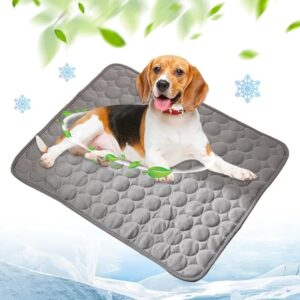 Dog Cooling Mat, Pet Cooling Mats, Summer Cool Pads Pet Mat Outdoor for Dogs & Cats, Machine Washable (Grey, XL: 100×75 cm | 39×30")