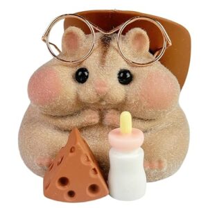 Taba Squishy Hamster Toy, Cute Squishy Hamster Fidget Toy, Realistic Hamster Toy, Soft Silicone Mochi Furry Toy, Stress Relief Gift for Adults & Kids, Sensory Anxiety Plushie(Brown) Visit the Handmade Store