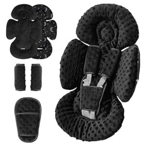 Infant Car Seat Insert Compatible with Mamaroo Swing & Graco Swing and Infant Car Seat, Newborn Insert Baby Head Body Support, Reversible Design, Breathable Soft Fabric, 1Pcs - Dot, Black